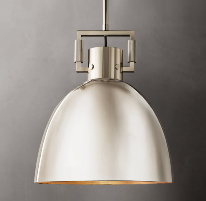 Industrial Metal Cloche Pendant
