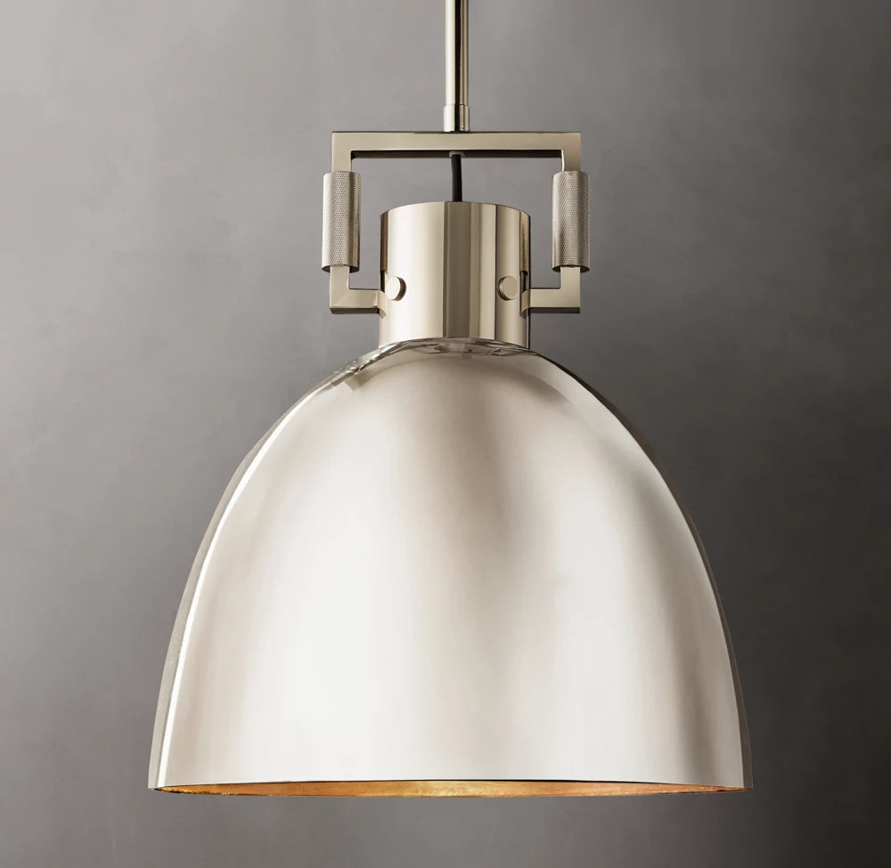 Industrial Metal Cloche Pendant