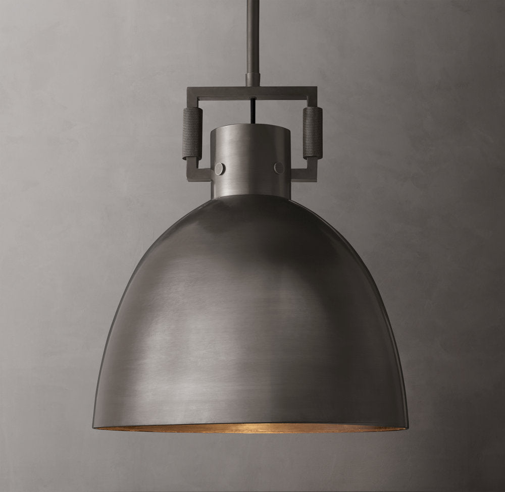 Industrial Metal Cloche Pendant