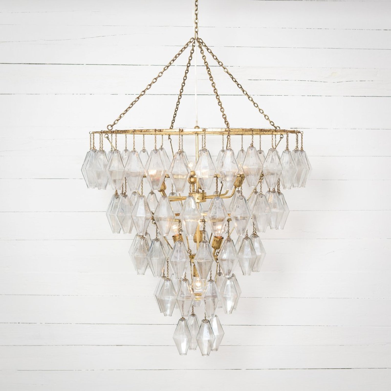 Iridescent Glass Large Round Chandelier / Default Title