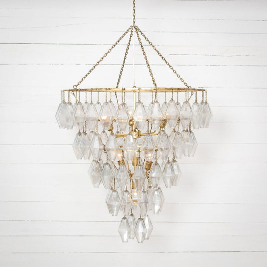 Iridescent Glass Large Round Chandelier / Default Title