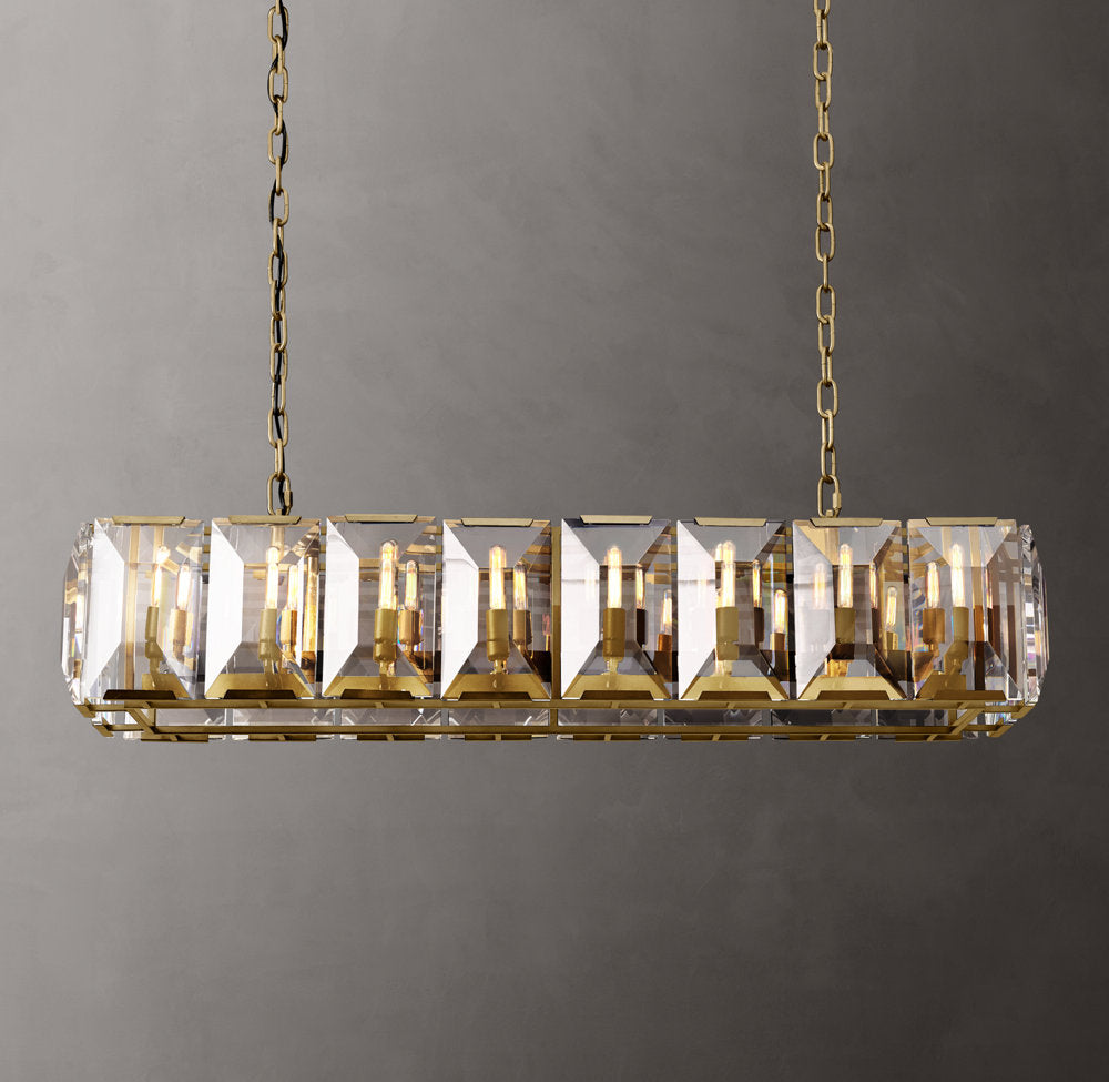 Iron Crystal Prism Island Chandelier