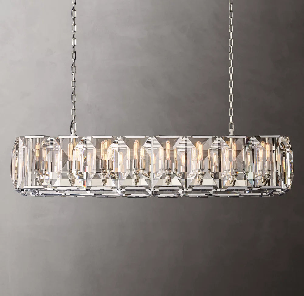 Iron Crystal Prism Island Chandelier
