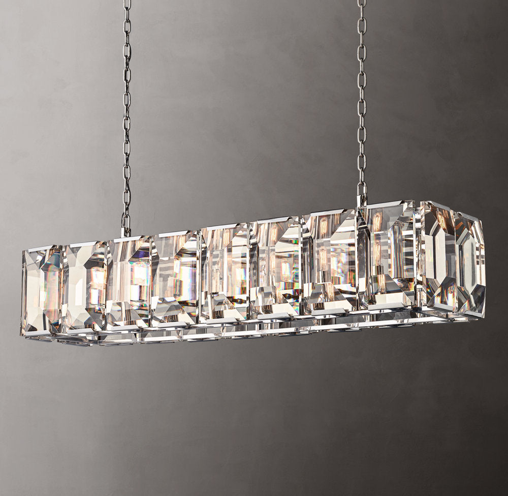 Iron Crystal Prism Island Chandelier