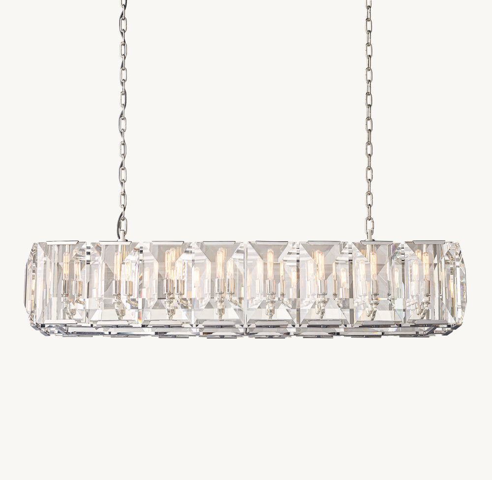 Iron Crystal Prism Island Chandelier