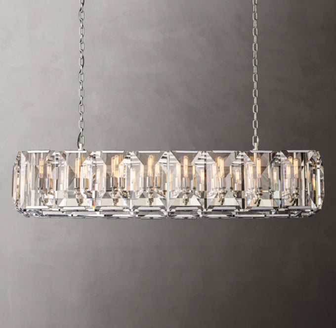 Iron Crystal Prism Island Chandelier
