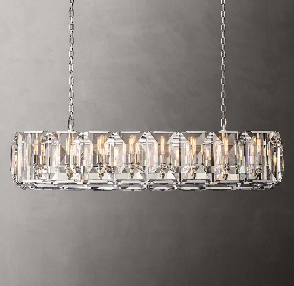 Iron Crystal Prism Island Chandelier