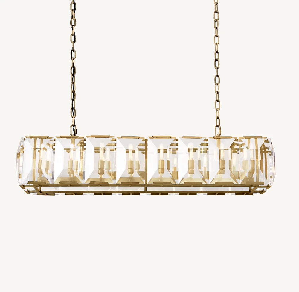 Iron Crystal Prism Island Chandelier