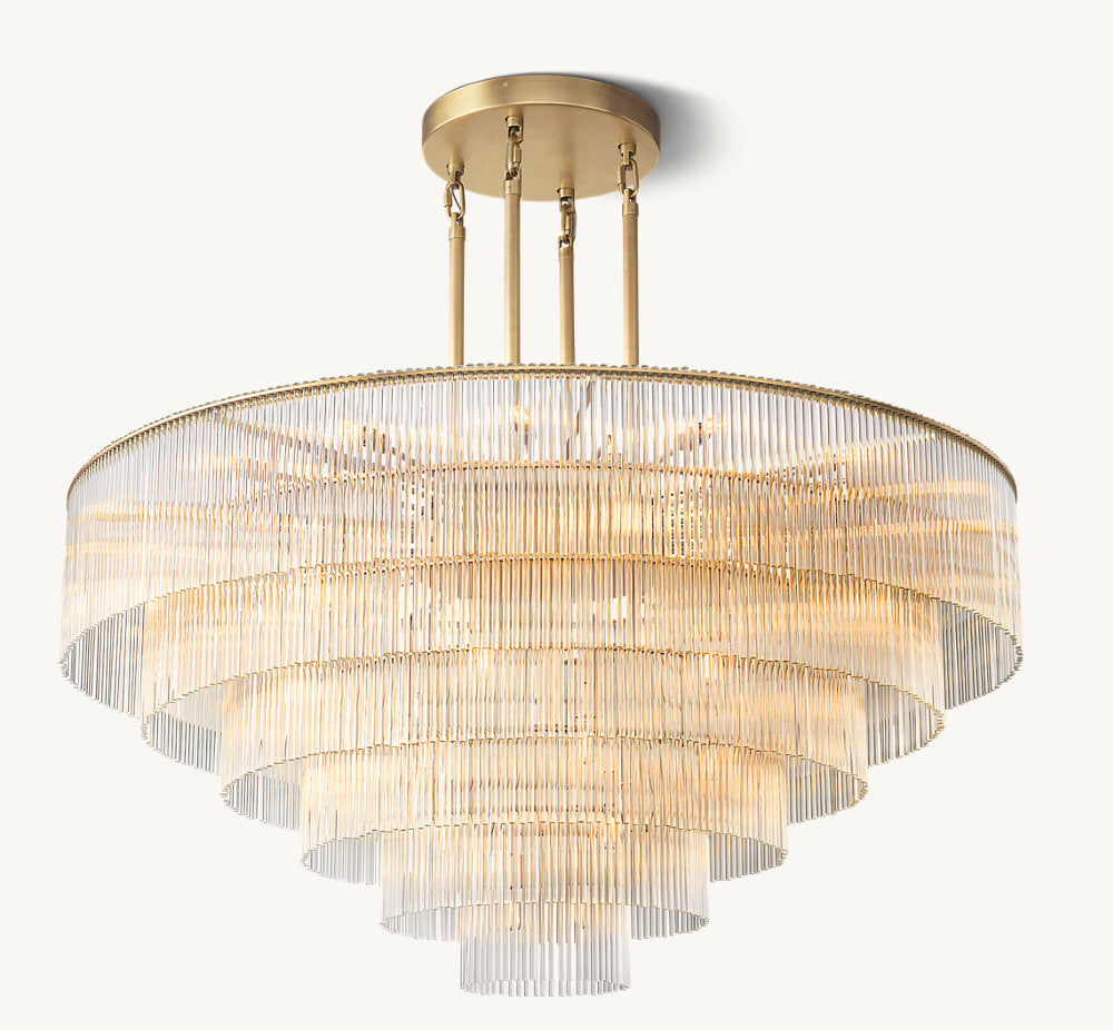 Iron Stacked Ring Candle Chandelier