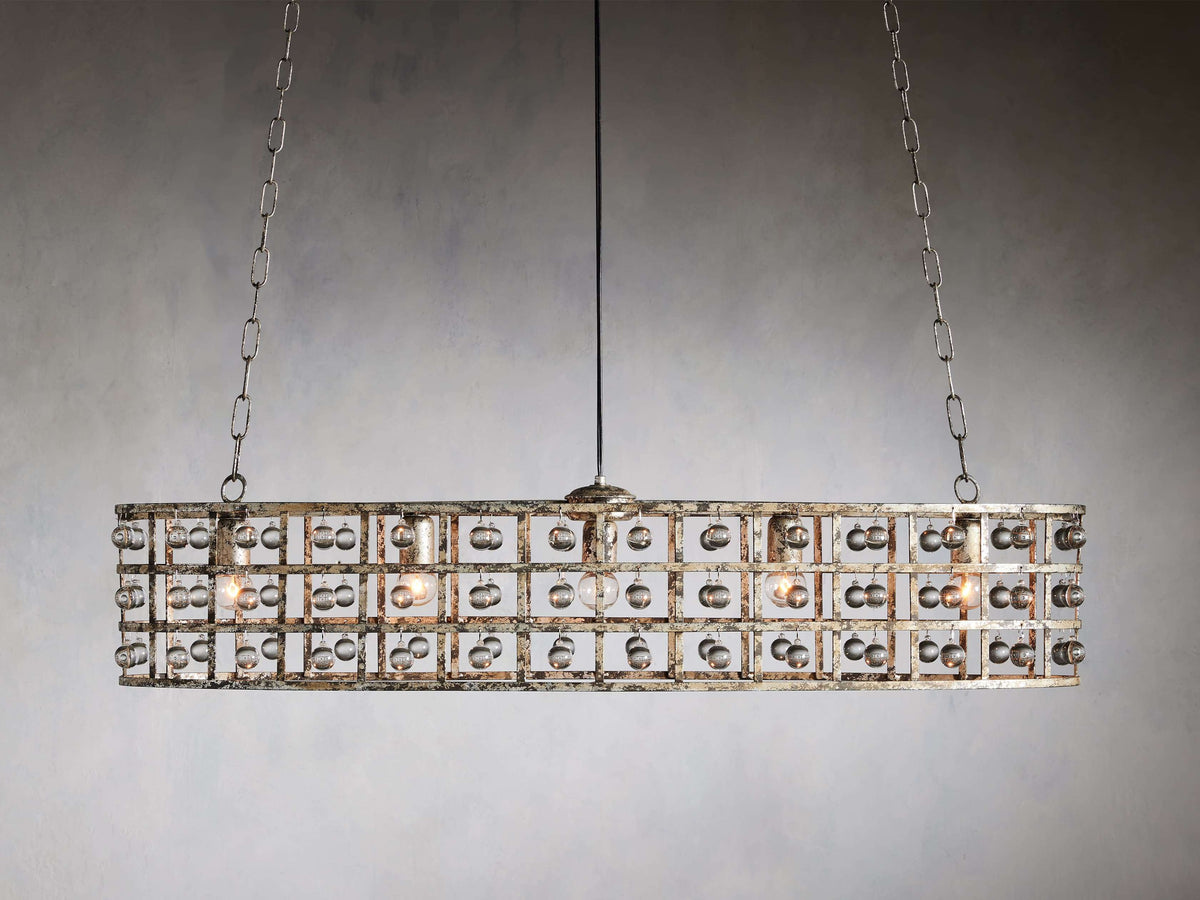 Italian Crystal Cage Island Chandelier