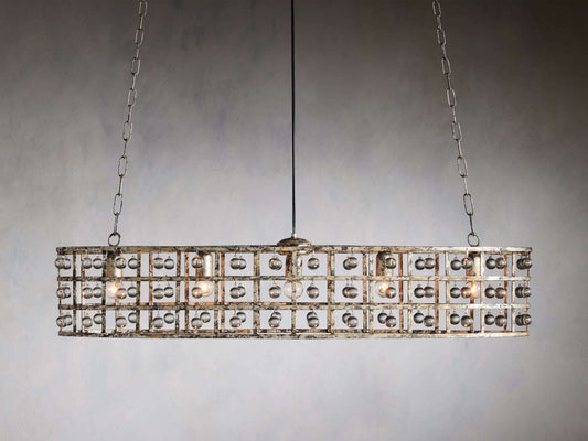 Italian Crystal Cage Island Chandelier