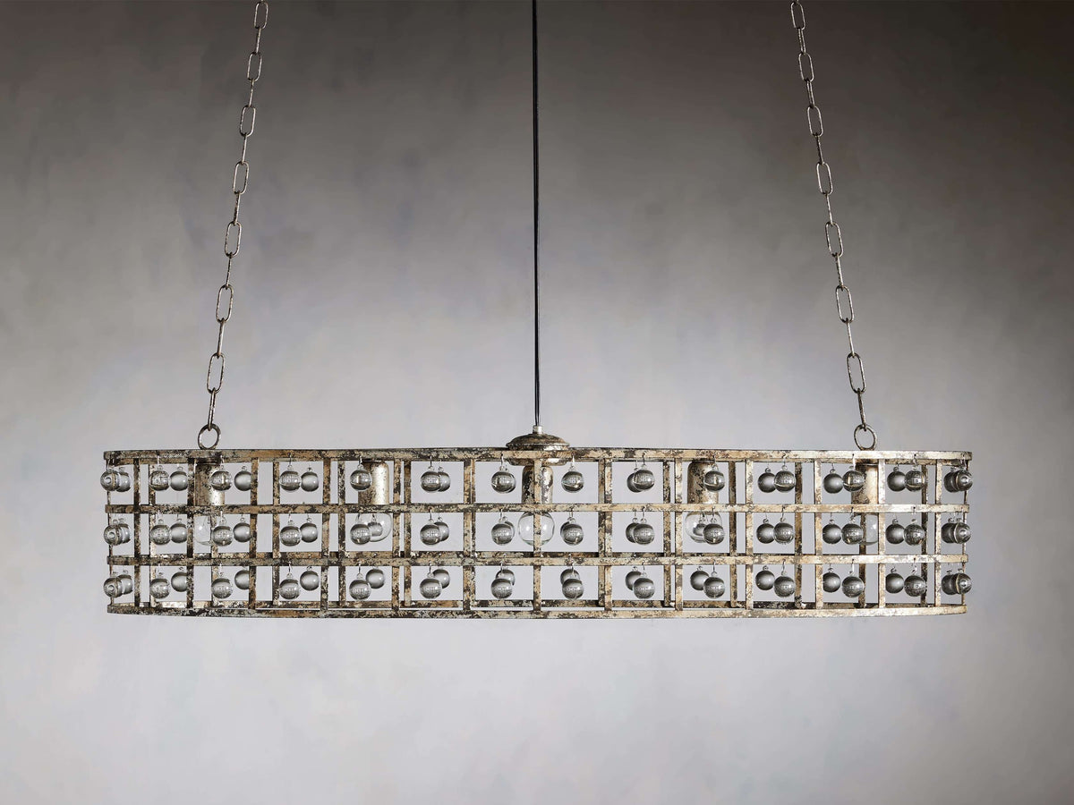 Italian Crystal Cage Island Chandelier