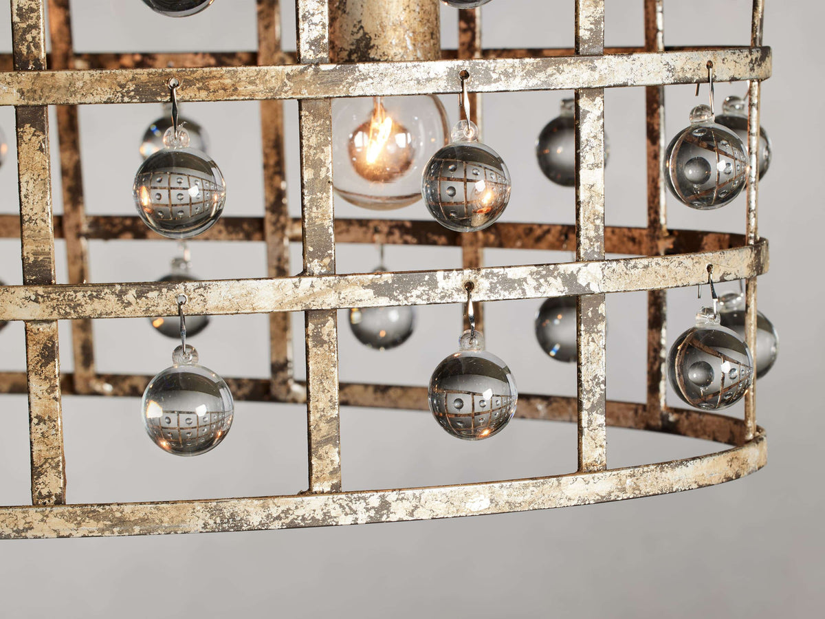 Italian Crystal Cage Island Chandelier
