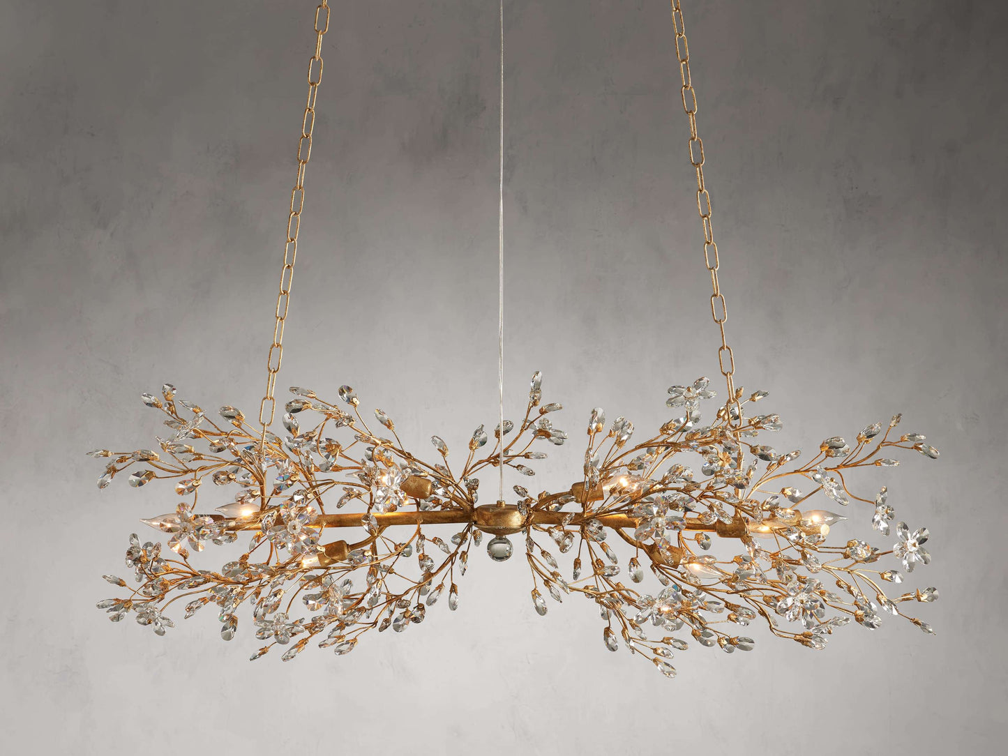 Italian Crystal Floral Branch Chandelier
