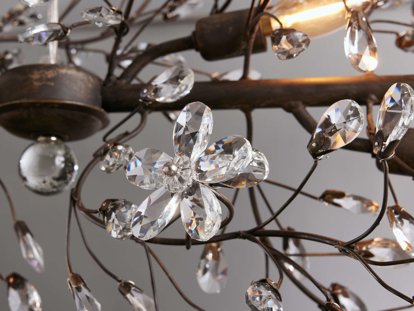 Italian Crystal Floral Branch Chandelier