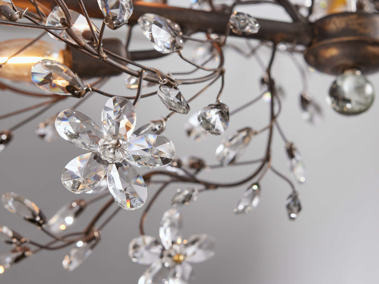 Italian Crystal Floral Branch Chandelier