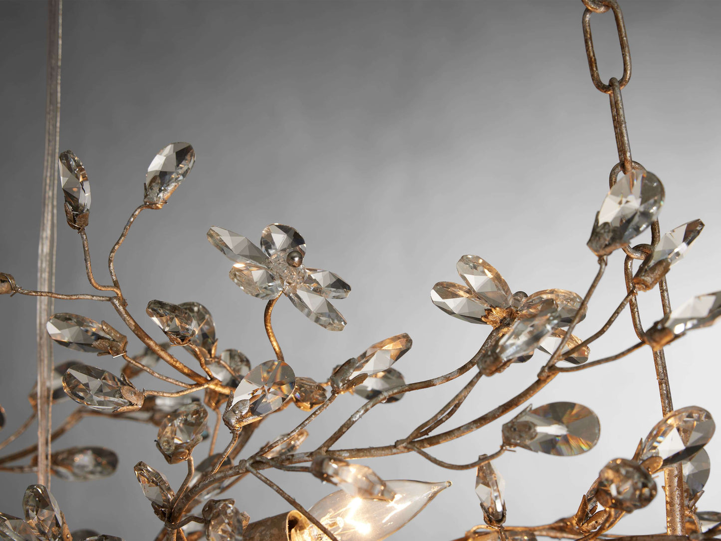 Italian Crystal Floral Branch Chandelier