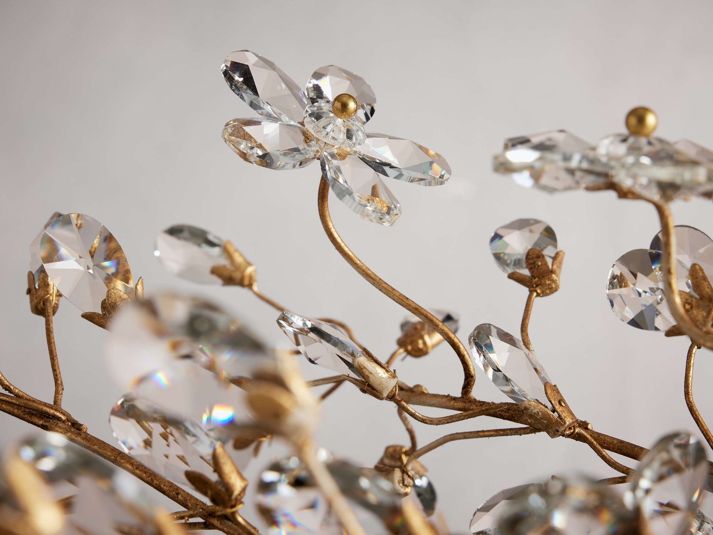 Italian Crystal Floral Branch Chandelier