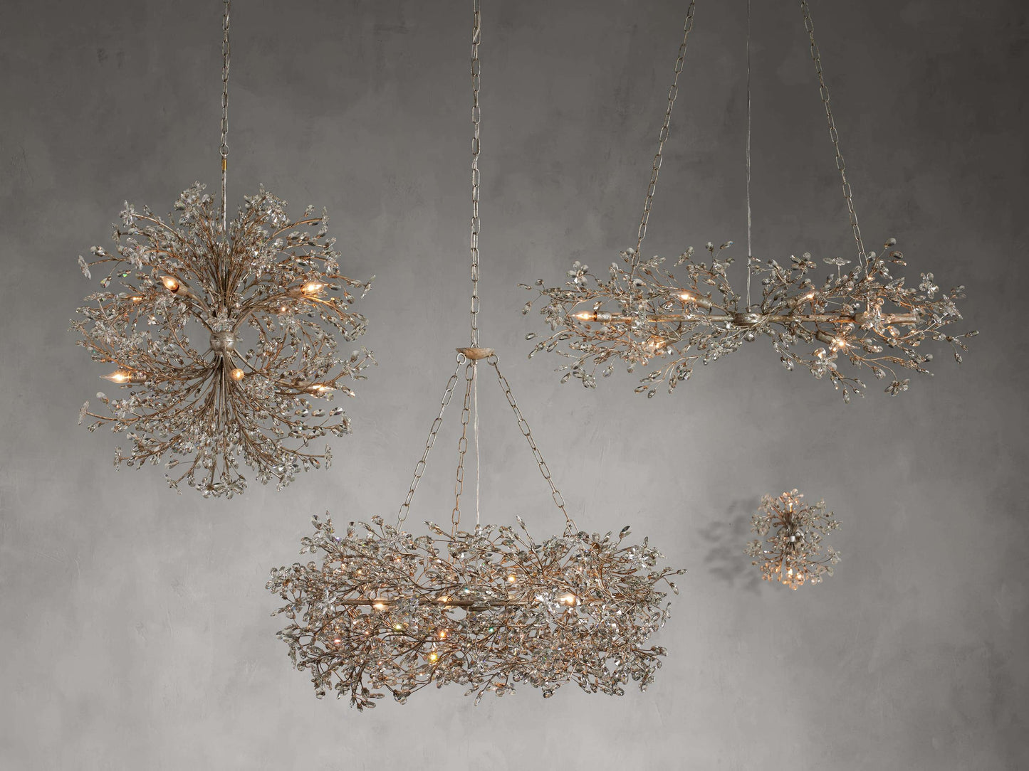 Italian Crystal Floral Branch Chandelier