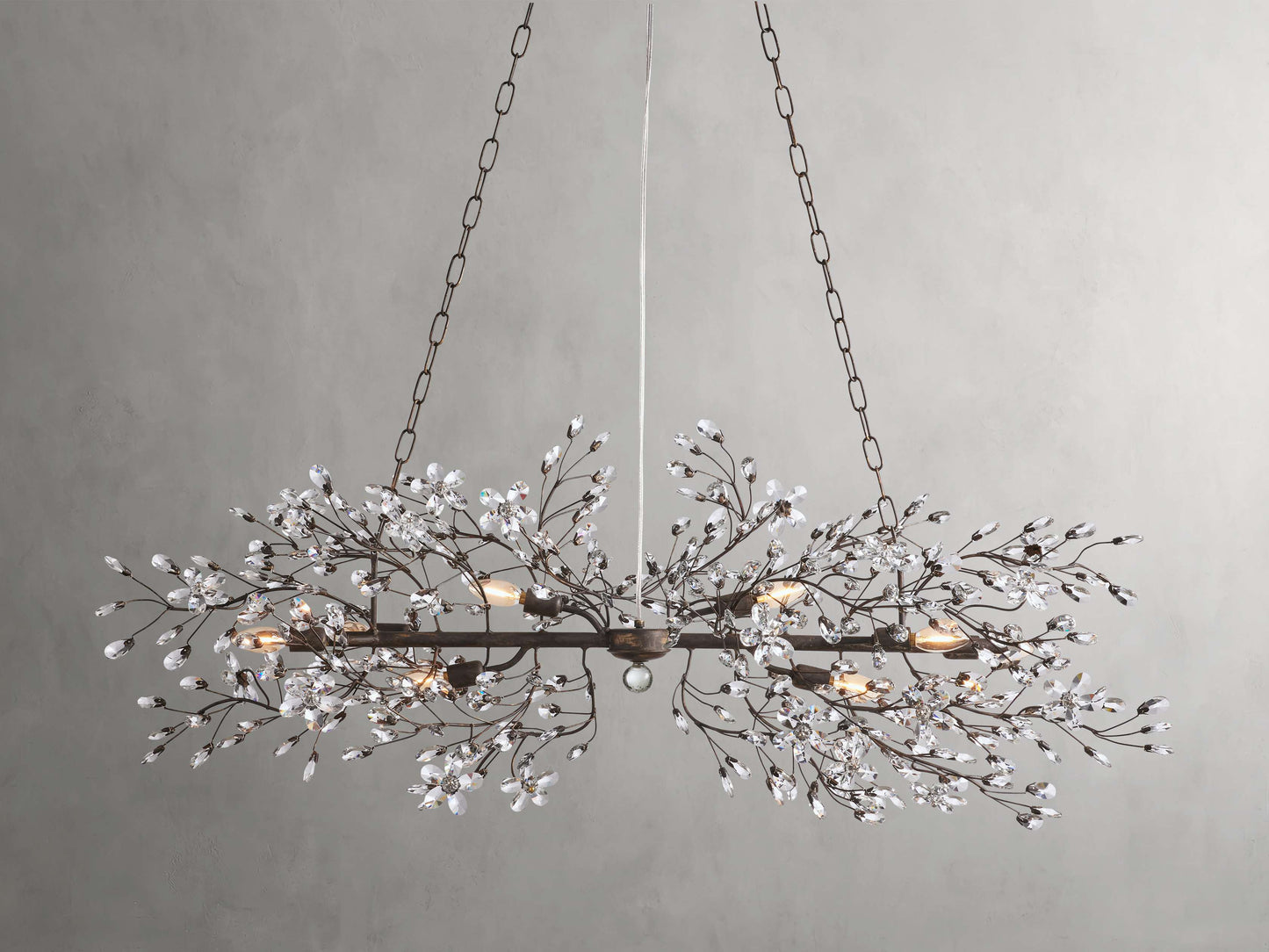 Italian Crystal Floral Branch Chandelier