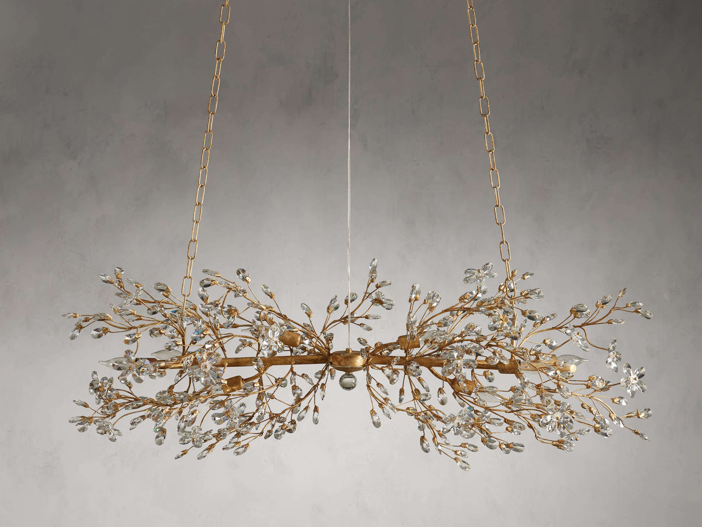 Italian Crystal Floral Branch Chandelier