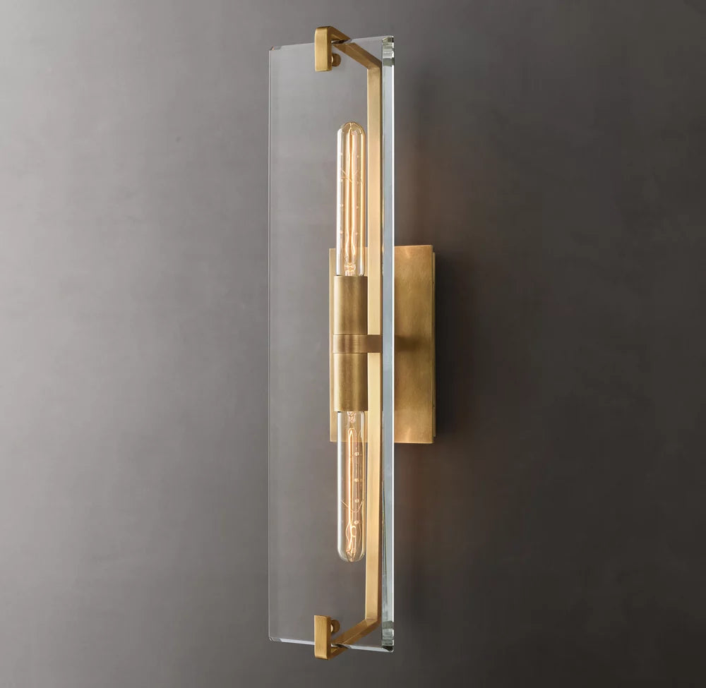 K9 Crystal Brass Linear Wall Sconce