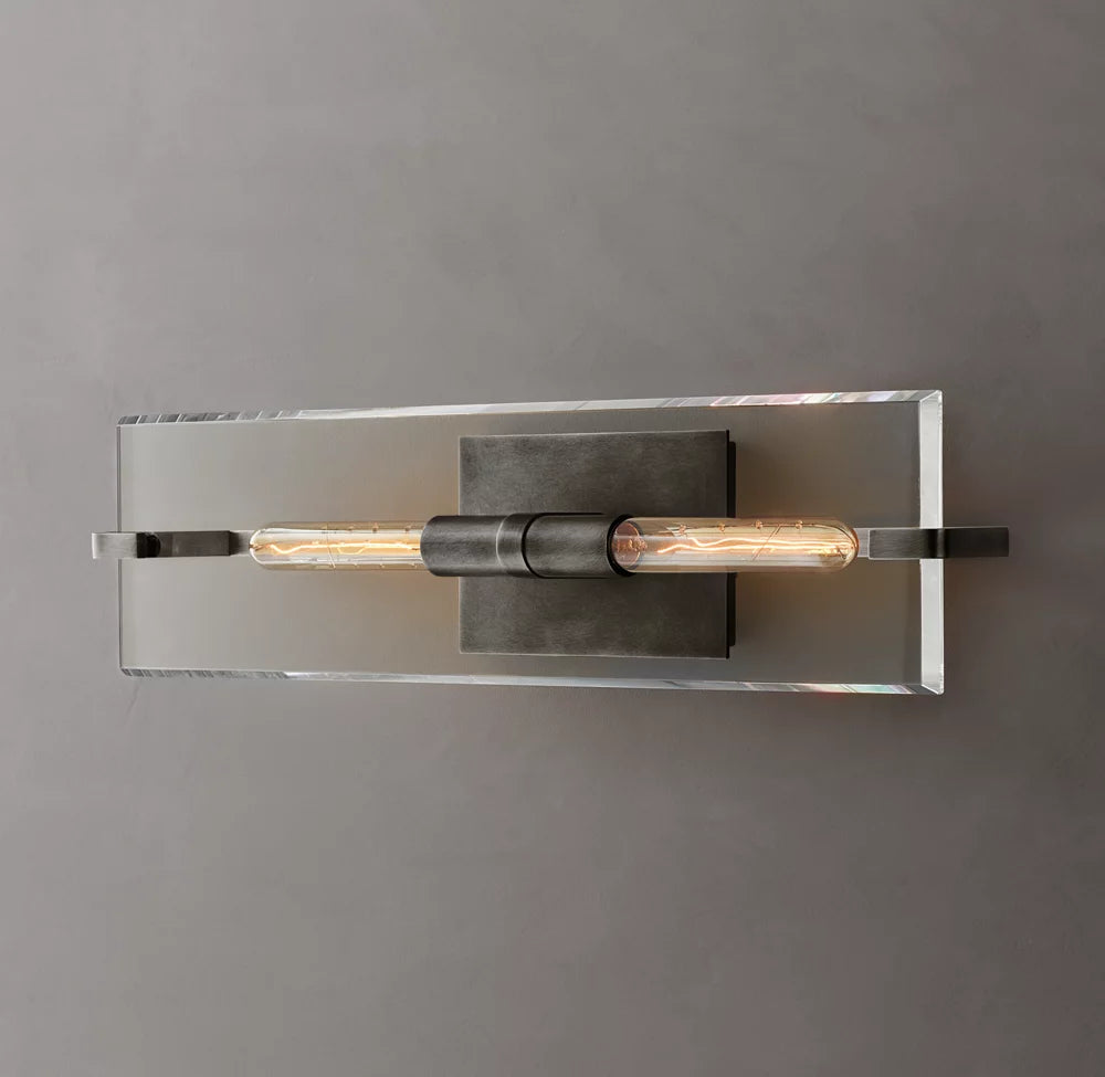 K9 Crystal Brass Linear Wall Sconce