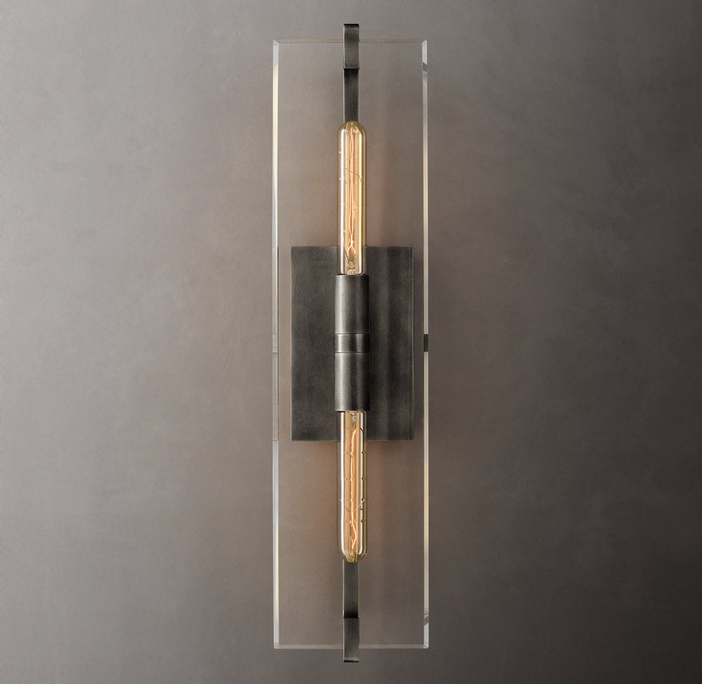 K9 Crystal Brass Linear Wall Sconce