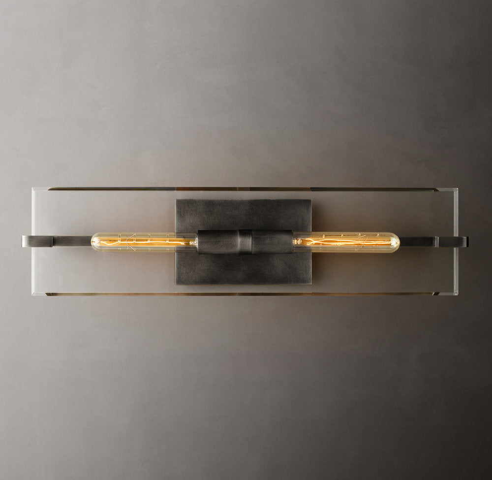 K9 Crystal Brass Linear Wall Sconce