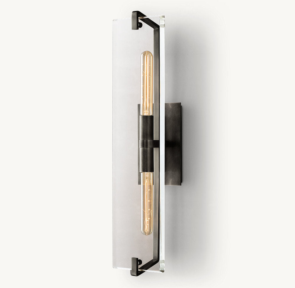 K9 Crystal Brass Linear Wall Sconce