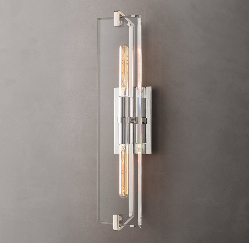 K9 Crystal Brass Linear Wall Sconce