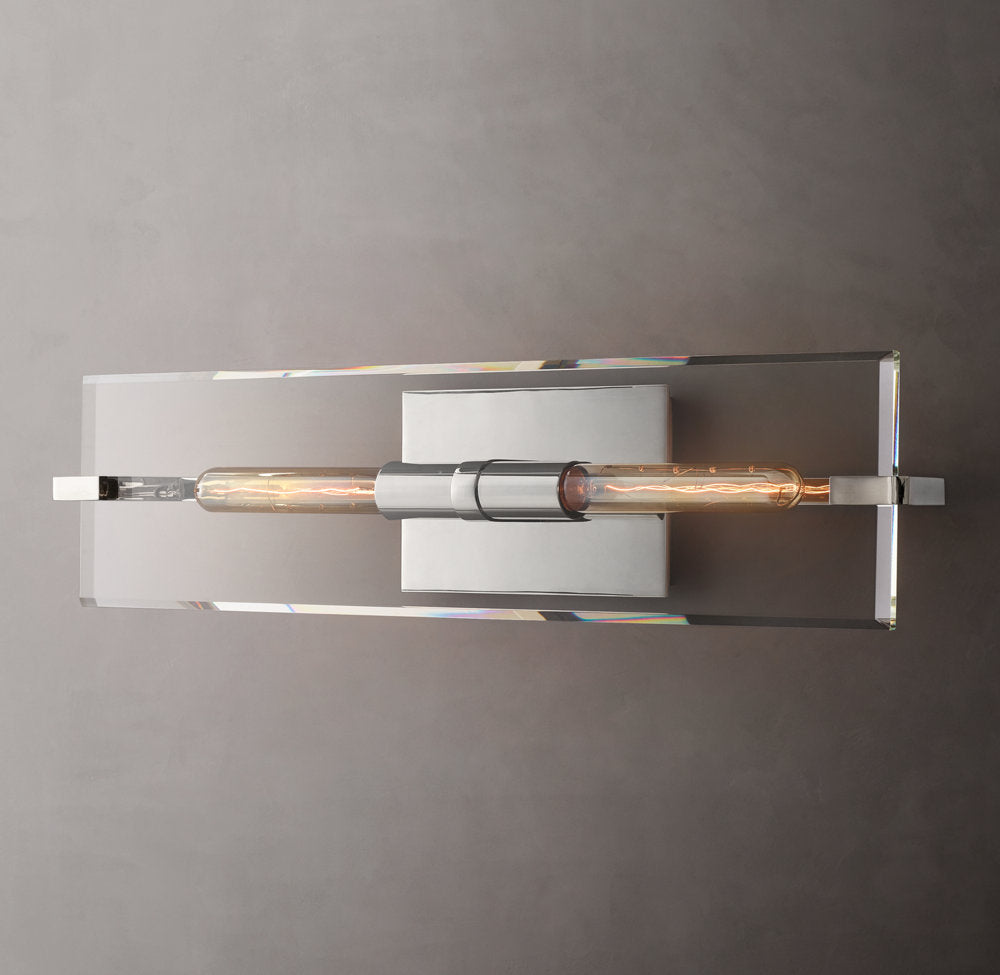 K9 Crystal Brass Linear Wall Sconce