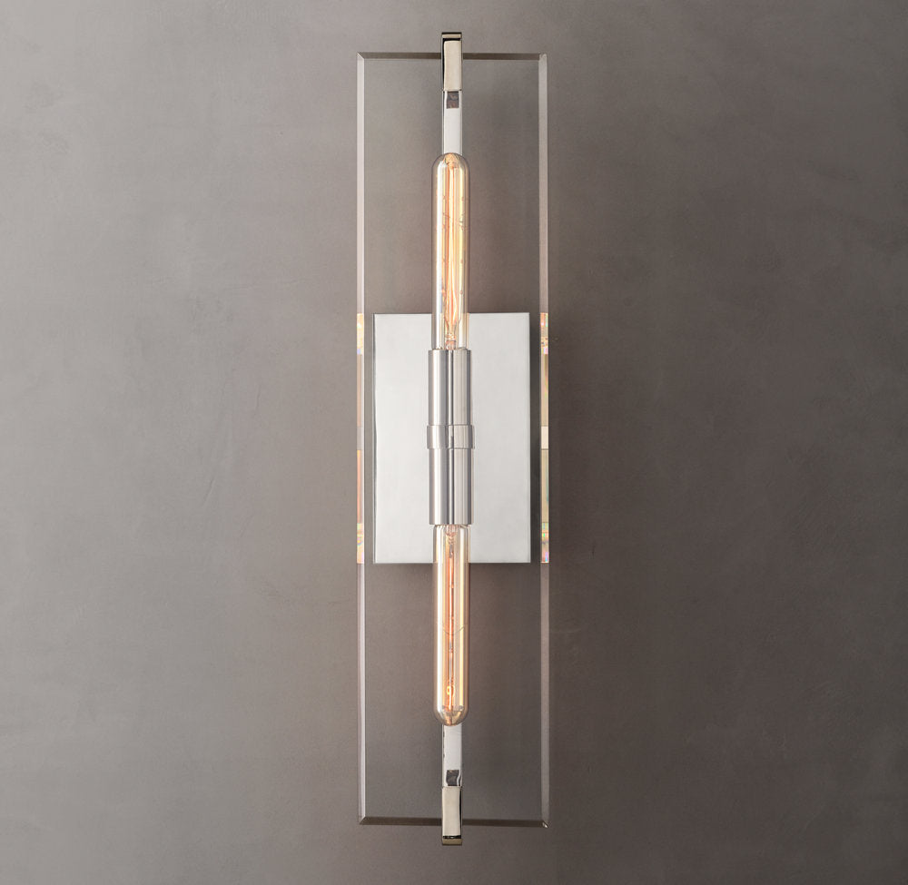 K9 Crystal Brass Linear Wall Sconce
