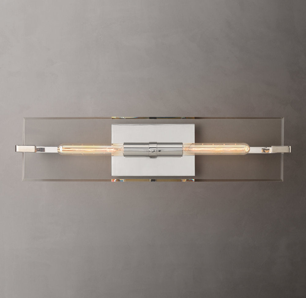 K9 Crystal Brass Linear Wall Sconce
