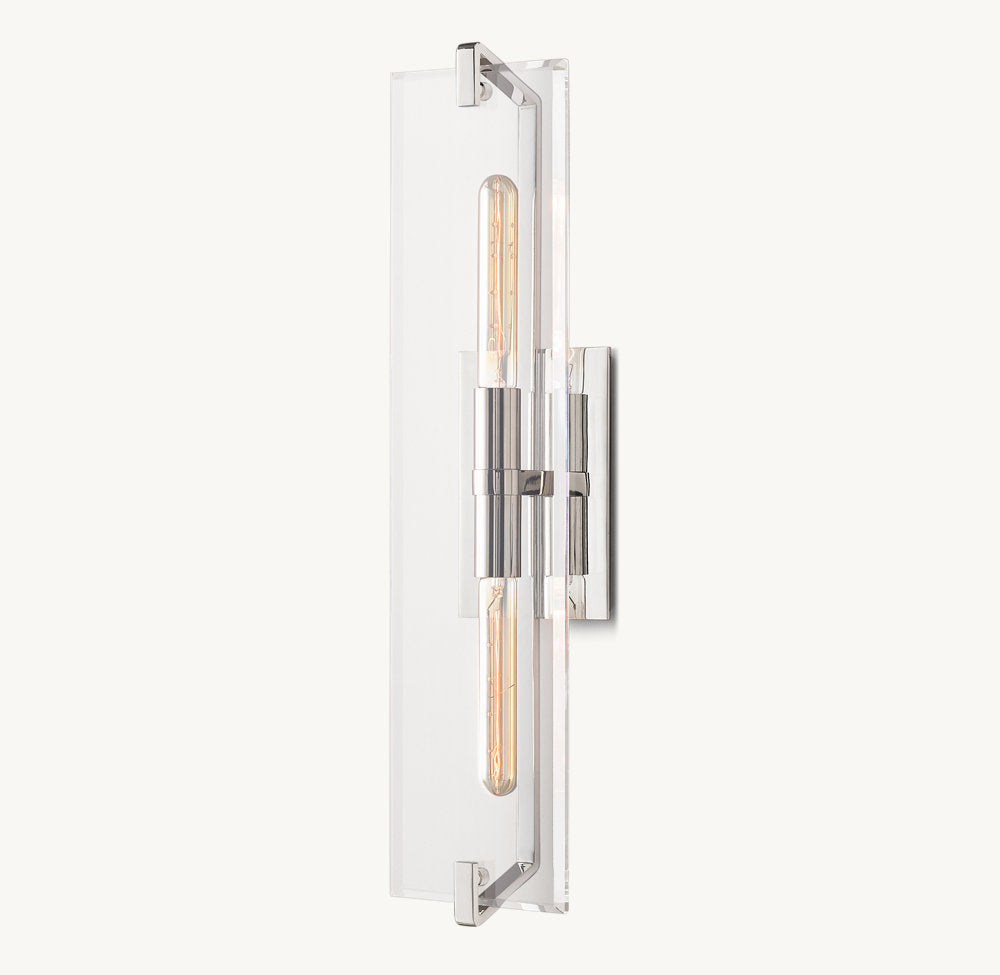K9 Crystal Brass Linear Wall Sconce
