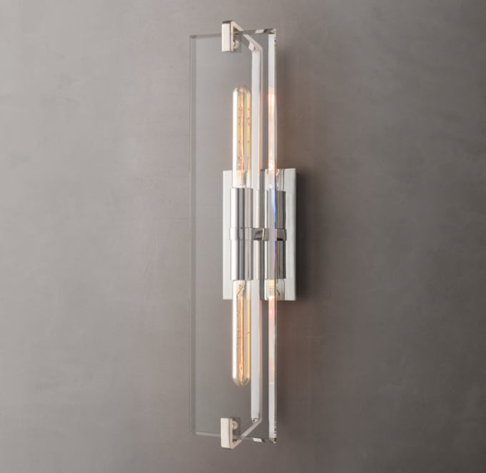 K9 Crystal Brass Linear Wall Sconce