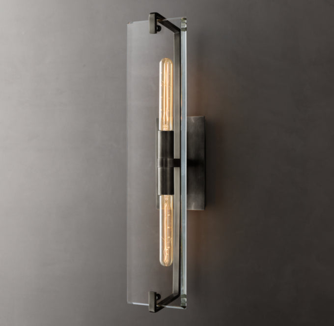 K9 Crystal Brass Linear Wall Sconce