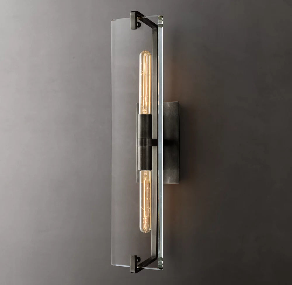 K9 Crystal Brass Linear Wall Sconce