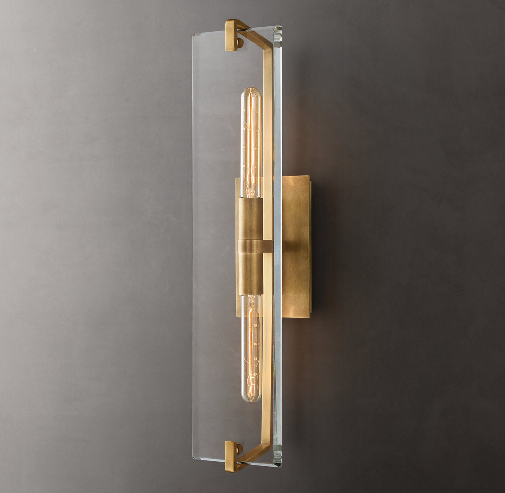 K9 Crystal Brass Linear Wall Sconce