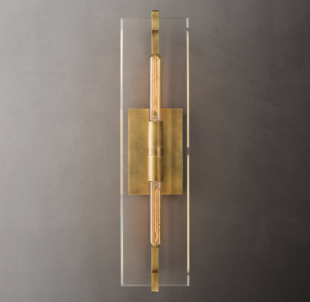 K9 Crystal Brass Linear Wall Sconce