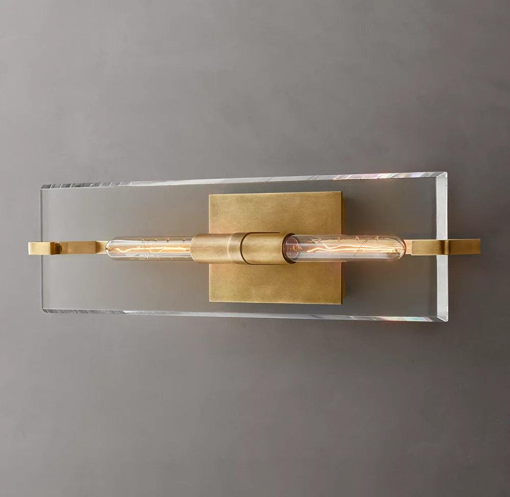 K9 Crystal Brass Linear Wall Sconce