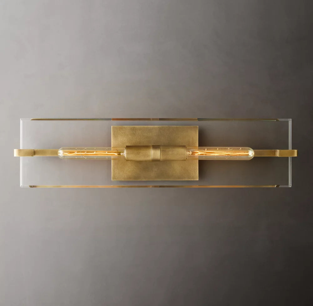 K9 Crystal Brass Linear Wall Sconce