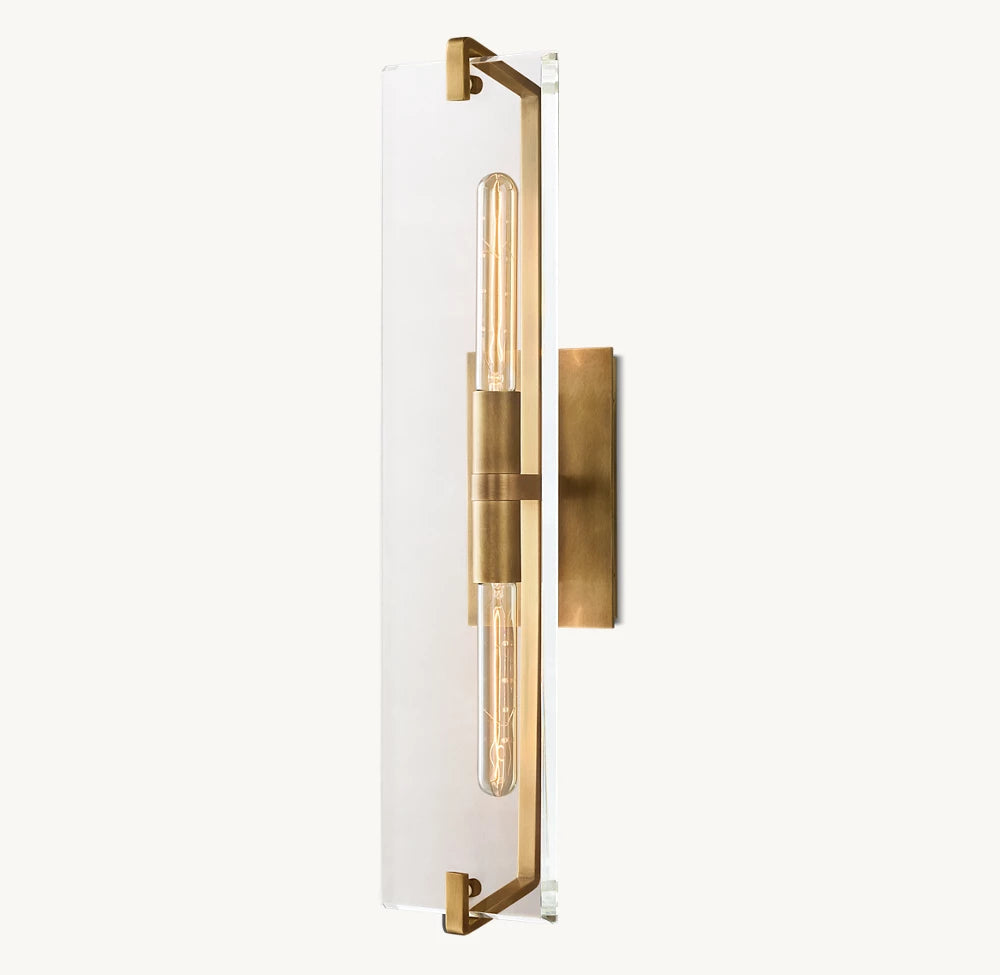 K9 Crystal Brass Linear Wall Sconce