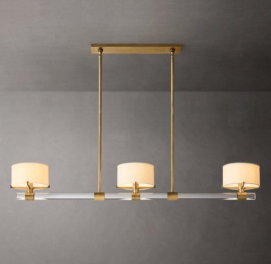 K9 Crystal Linen Shade Island Chandelier