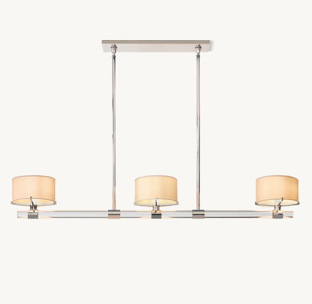 K9 Crystal Linen Shade Island Chandelier
