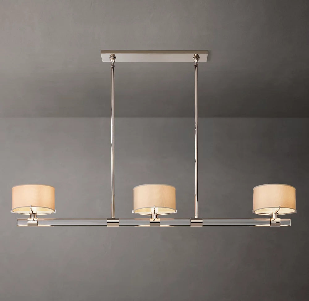 K9 Crystal Linen Shade Island Chandelier