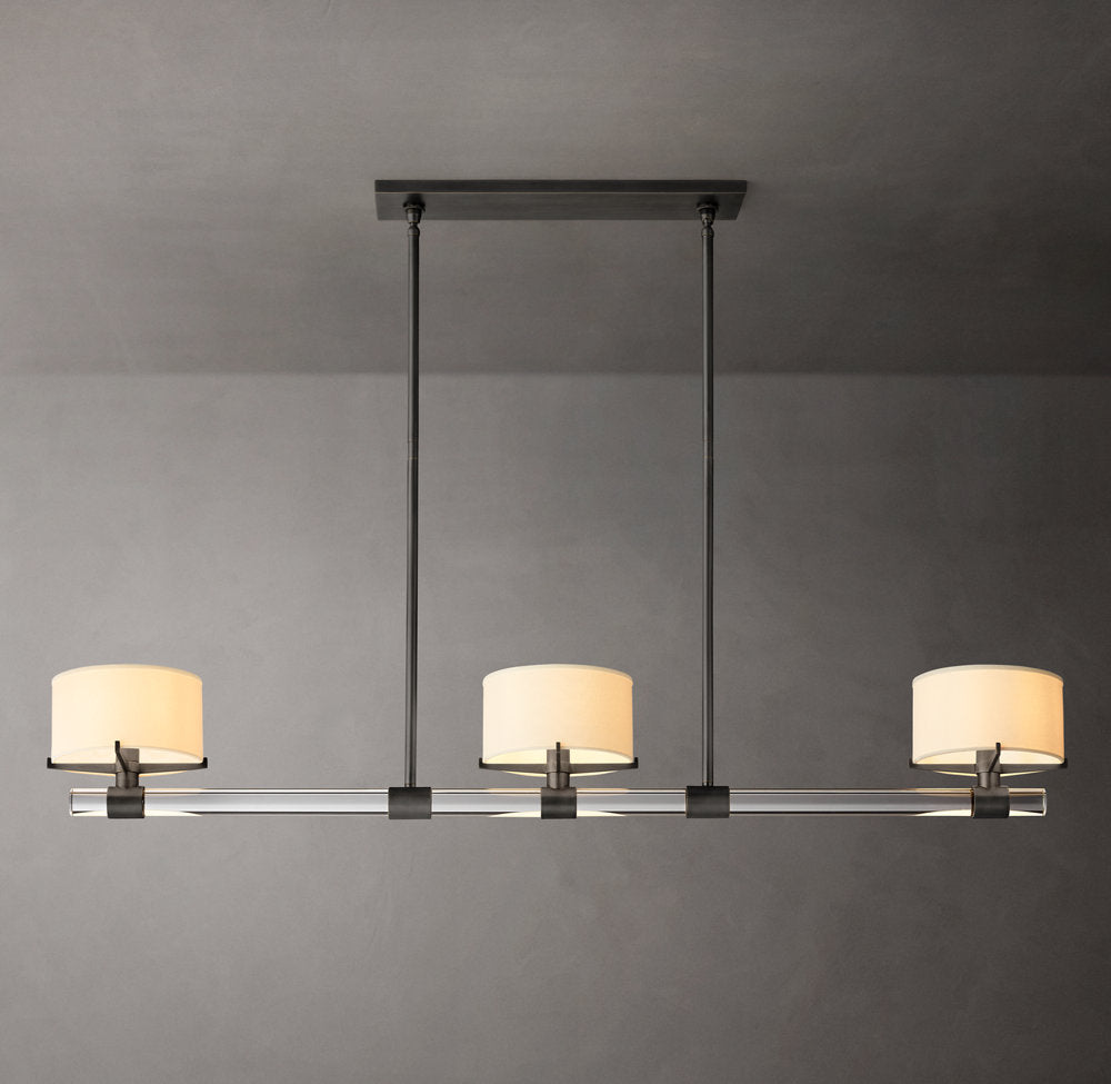 K9 Crystal Linen Shade Island Chandelier