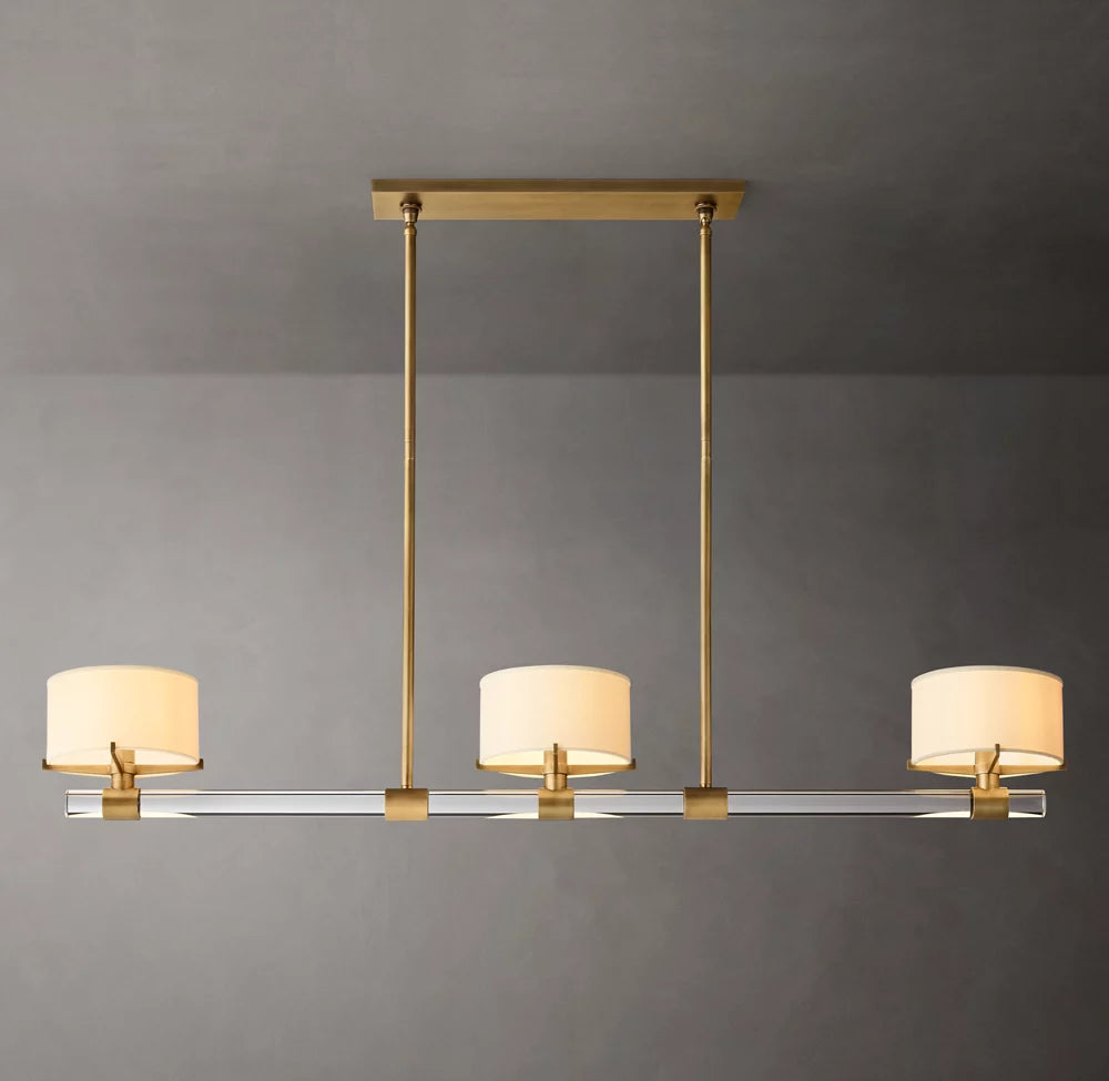 K9 Crystal Linen Shade Island Chandelier
