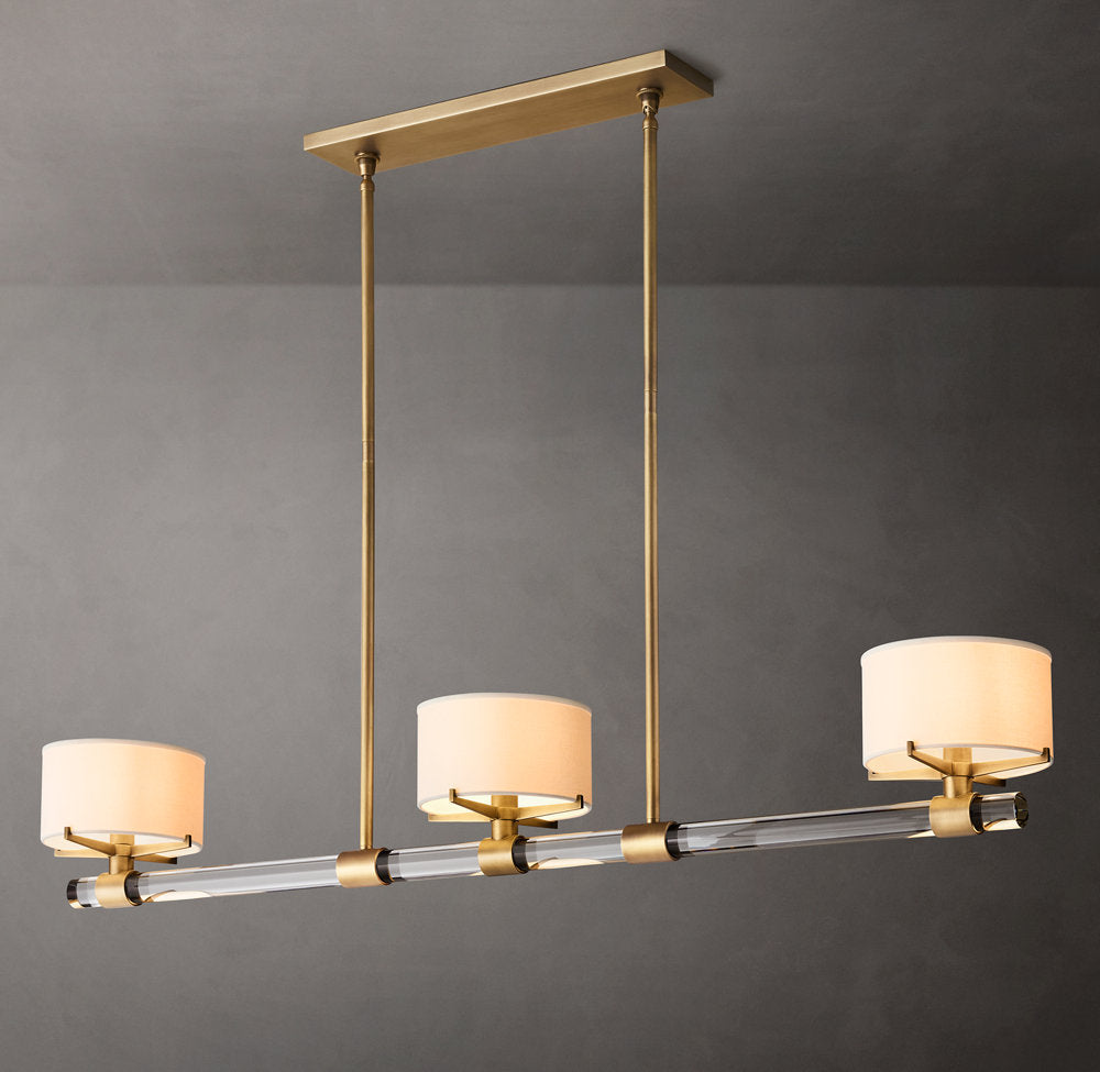 K9 Crystal Linen Shade Island Chandelier