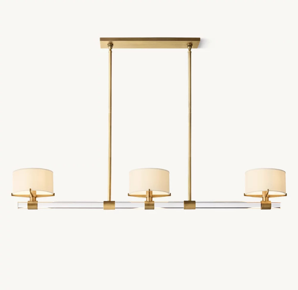 K9 Crystal Linen Shade Island Chandelier